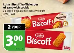 Poiesz Lotus Biscoff koffieleutjes of sandwich cookie aanbieding