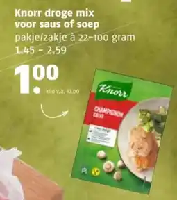 Poiesz Knorr droge mix voor saus of soep aanbieding