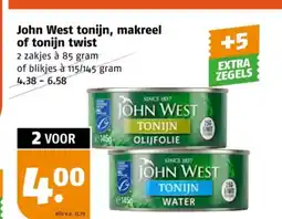 Poiesz John West tonijn, makreel of tonijn twist aanbieding