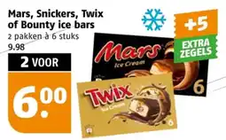 Poiesz Mars, Snickers, Twix of Bounty ice bars aanbieding