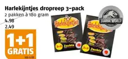 Poiesz Harlekijntjes dropreep 3-pack aanbieding