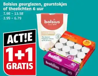 Poiesz Bolsius geurglazen, geurstokjes of theelichten 6 uur aanbieding