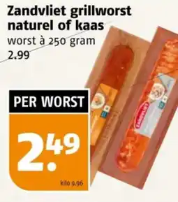 Poiesz Zandvliet grillworst naturel of kaas aanbieding