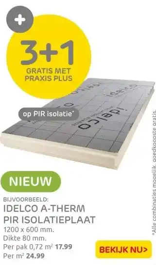 Praxis IDELCO A-THERM PIR ISOLATIEPLAAT aanbieding