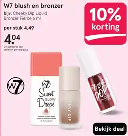 Etos W7 blush en bronzer aanbieding