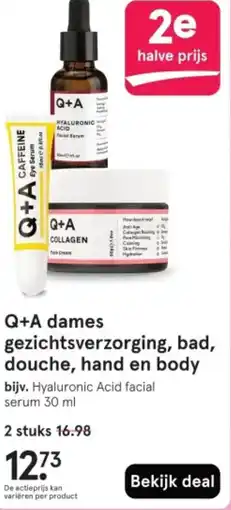 Etos Q+A dames gezichtsverzorging, bad, douche, hand en body aanbieding