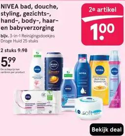 Etos NIVEA bad, douche, styling, gezichts, hand, body, haar en babyverzorging aanbieding