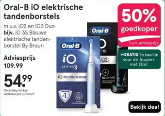 Etos Oral-B iO elektrische tandenborstels aanbieding