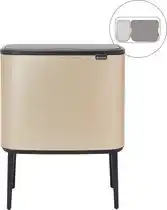 Bol.com Brabantia Bo Touch Bin Prullenbak - 11 + 23 liter - Afvalscheiding - Metallic Gold aanbieding