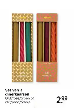 Xenos Set van 3 dinerkaarsen aanbieding