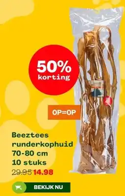 Welkoop Beeztees runderkophuid aanbieding