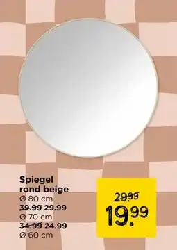 Xenos Spiegel rond beige aanbieding