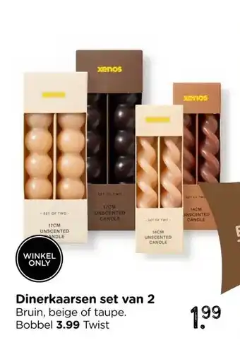 Xenos Dinerkaarsen set van 2 aanbieding