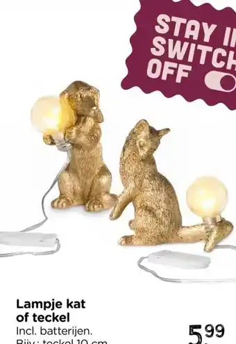 Xenos Lampje kat of teckel aanbieding