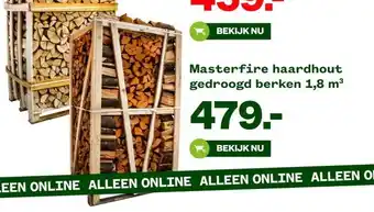 Welkoop Masterfire haardhout gedroogd berken aanbieding