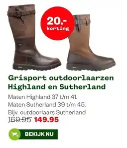 Welkoop Grisport outdoorlaarzen Highland en SutherlandMaten Highland 37 t/m 41. Maten Sutherland aanbieding