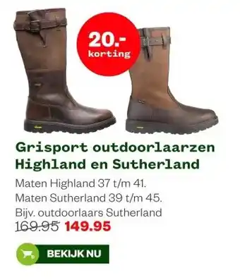 Welkoop Grisport outdoorlaarzen Highland en SutherlandMaten Highland 37 t/m 41. Maten Sutherland aanbieding