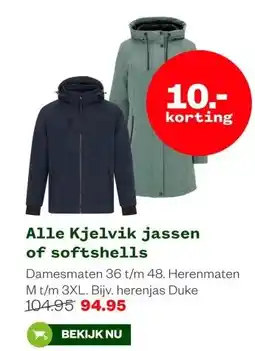 Welkoop Alle Kjelvik jassen of softshells aanbieding