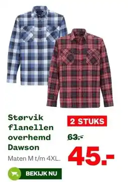 Welkoop Størvik flanellen overhemd Dawson aanbieding