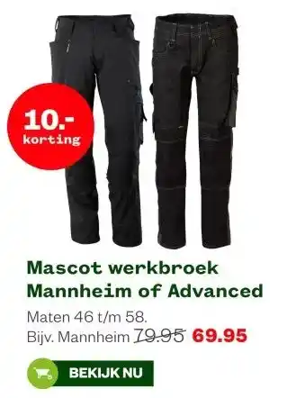 Welkoop Mascot werkbroek Mannheim of Advanced aanbieding