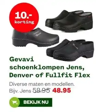 Welkoop Gevavischoenklompen Jens, Denver of Fullfit Flex aanbieding