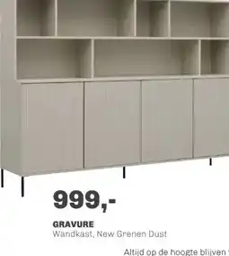 Trendhopper Wandkast Gravure New Grenen Dust aanbieding