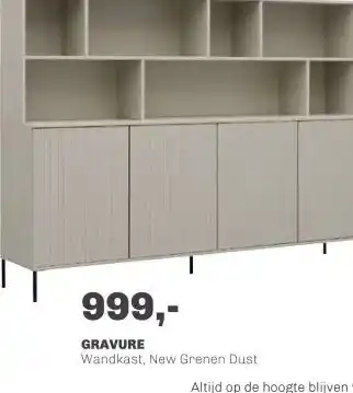Trendhopper Wandkast Gravure New Grenen Dust aanbieding