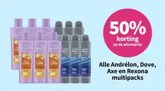 Plein.nl Alle Andrélon, Dove, Axe en Rexona multipacks aanbieding