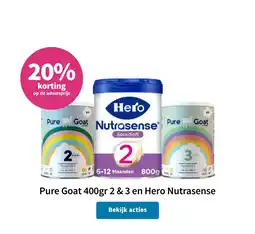 Plein.nl Pure Goat 400gr 2 & 3 en Hero Nutrasense aanbieding