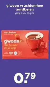 MCD Supermarkt g'woon vruchtenthee aardbeien aanbieding