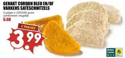 MCD Supermarkt GEHAKT CORDON BLEU EN/OF VARKENS SATÉSCHNITZELS aanbieding