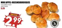 MCD Supermarkt MINI APPEL-ROZIJNENBROODJES aanbieding