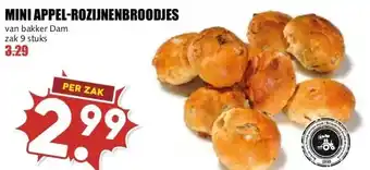 MCD Supermarkt MINI APPEL-ROZIJNENBROODJES aanbieding