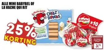 MCD Supermarkt ALLE MINI BABYBEL OF LA VACHE QUI RIT aanbieding