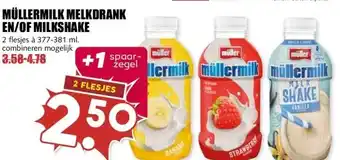 MCD Supermarkt MÜLLERMILK MELKDRANK EN/OF MILKSHAKE aanbieding