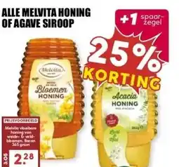 MCD Supermarkt ALLE MELVITA HONING OF AGAVE SIROOP aanbieding