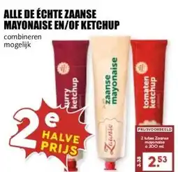 MCD Supermarkt ALLE DE ÉCHTE ZAANSE MAYONAISE EN/OF KETCHUP aanbieding