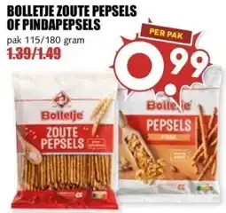 MCD Supermarkt BOLLETJE ZOUTE PEPSELS OF PINDAPEPSELS aanbieding