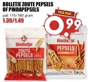 MCD Supermarkt BOLLETJE ZOUTE PEPSELS OF PINDAPEPSELS aanbieding