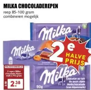 MCD Supermarkt MILKA CHOCOLADEREPEN aanbieding
