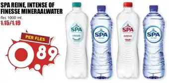 MCD Supermarkt SPA REINE, INTENSE OF FINESSE MINERAALWATER aanbieding
