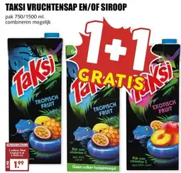 MCD Supermarkt TAKSI VRUCHTENSAP EN/OF SIROOP aanbieding