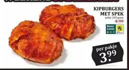 MCD Supermarkt KIPBURGERS MET SPEK aanbieding