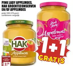 MCD Supermarkt PINK LADY APPELMOES, HAK GROENTECONSERVEN EN/OF APPELMOES aanbieding