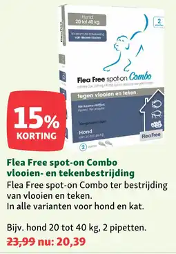 Maxi Zoo Flea Free spot-on Combo vlooien- en tekenbestrijding aanbieding