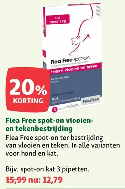 Maxi Zoo Flea Free spot-on vlooien- en tekenbestrijding aanbieding