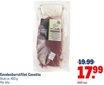 Makro Eendenborstfilet Canette aanbieding