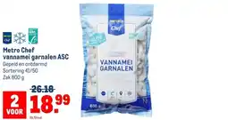 Makro Metro Chef vannamei garnalen ASC aanbieding