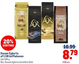 Makro Douwe Egberts of L'OR koffiebonen aanbieding