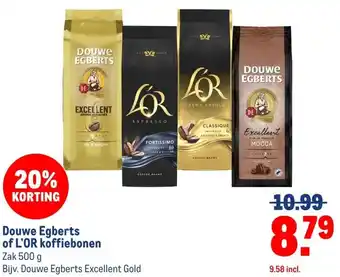 Makro Douwe Egberts of L'OR koffiebonen aanbieding